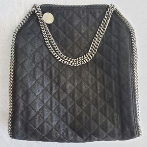 STELLA MCCARTNEY Falabella BIG Large Quilted Tote Bag Handbag Black